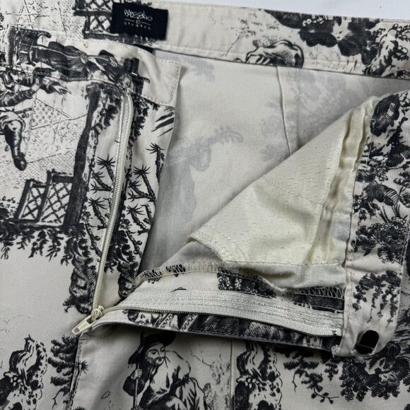 Mossimo Stretch Chino Pants Size 14 Black Ivory Toile Print Y2K - Picture 13 of 15